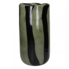 VASE NES GLASS GREEN BLACK 